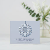 Modern Snowflake kerst Corporate Greeting Feestdagenkaart (Staand voorkant)