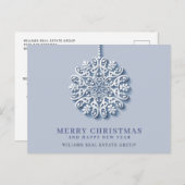 Modern Snowflake kerst Corporate Greeting Feestdagenkaart (Voorkant / Achterkant)