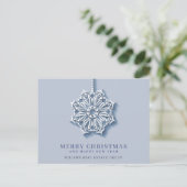Modern Snowflake kerst Corporate Greeting Feestdagenkaart (Staand voorkant)