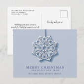 Modern Snowflake kerst Corporate Greeting Feestdagenkaart (Voorkant / Achterkant)