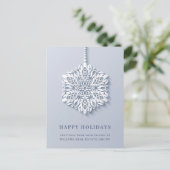 Modern Snowflake kerst Corporate Greeting Feestdagenkaart (Staand voorkant)