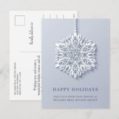 Modern Snowflake kerst Corporate Greeting Feestdagenkaart (Voorkant / Achterkant)