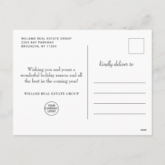 Modern Snowflake kerst Corporate Greeting Feestdagenkaart (Achterkant)