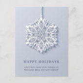Modern Snowflake kerst Corporate Greeting Feestdagenkaart (Voorkant)
