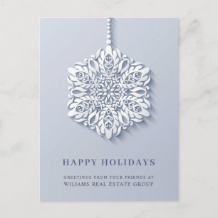 Modern Snowflake kerst Corporate Greeting Feestdagenkaart