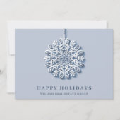 Modern Snowflake kerst Corporate Greeting Feestdagenkaart (Voorkant)