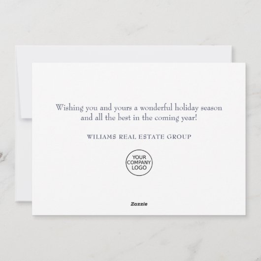 Modern Snowflake kerst Corporate Greeting Feestdagenkaart (Achterkant)