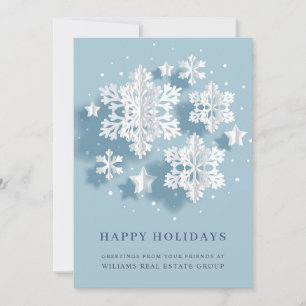 Modern Snowflake kerst Corporate Greeting Feestdagenkaart