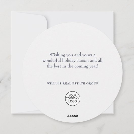 Modern Snowflake kerst Corporate Greeting Feestdagenkaart (Achterkant)