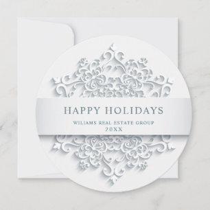 Modern Snowflake kerst Corporate Greeting Feestdagenkaart