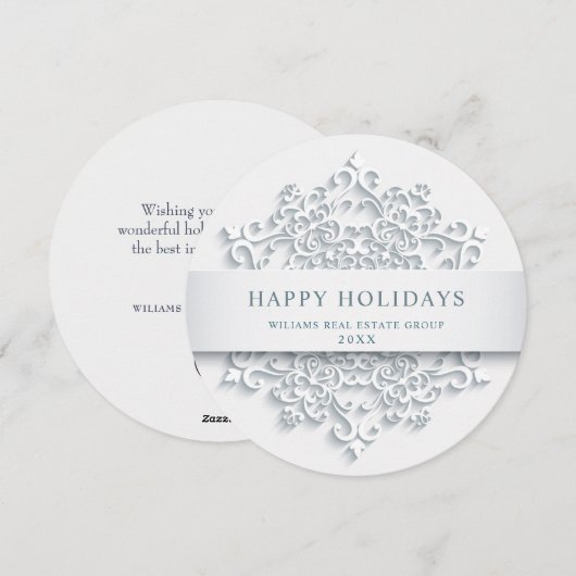 Modern Snowflake kerst Corporate Greeting Feestdagenkaart (Voorkant / Achterkant)