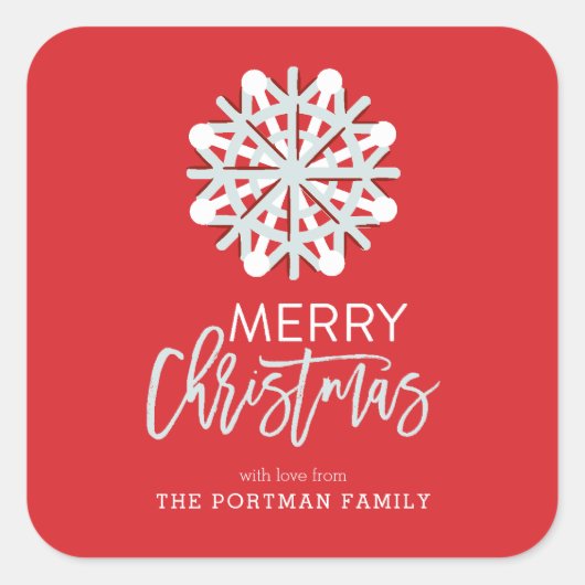 Modern Snowflake Kerst sticker (Voorkant)