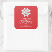 Modern Snowflake Kerst sticker (Tas)