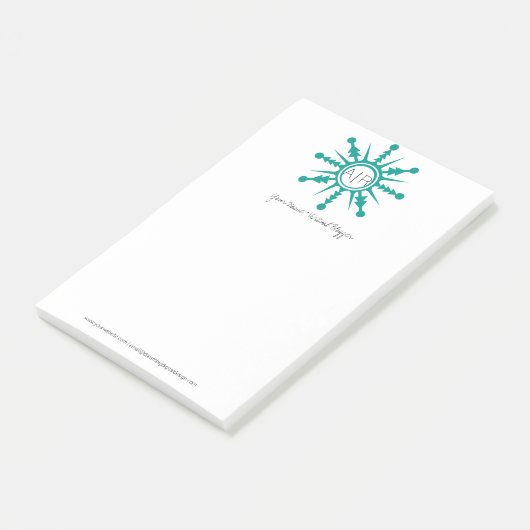 Modern Snowflake Logo met kerstmis Post-it® Notes (Schuin)