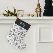Modern Snowflake Pattern, gepersonaliseerd Kleine Kerstsok