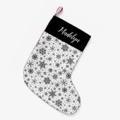 Modern Snowflake Pattern, gepersonaliseerd Kleine Kerstsok (Voorkant (Hangend))