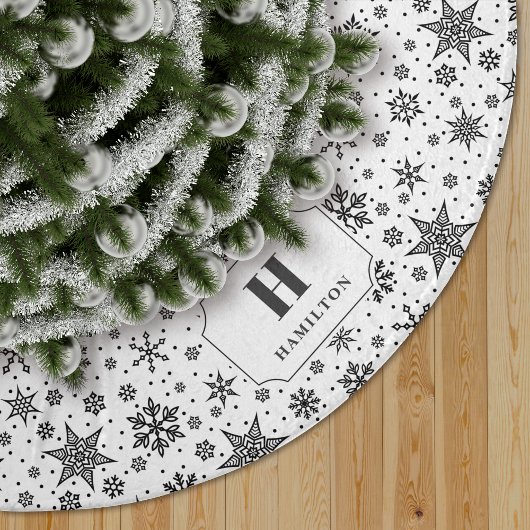 Modern Snowflake Pattern Monogram Kerstboom Rok