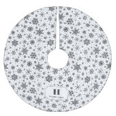 Modern Snowflake Pattern Monogram Kerstboom Rok (Voorkant)