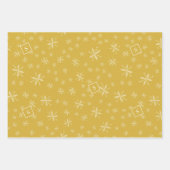 Modern Snowflake Pattern Monogrammed Red en Green Inpakpapier Vel (Voorkant 3)