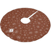 Modern Snowflake Pattern Monogrammed Red Kerstmis Kerstboom Rok (Gekanteld)