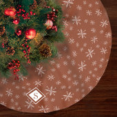 Modern Snowflake Pattern Monogrammed Red Kerstmis Kerstboom Rok