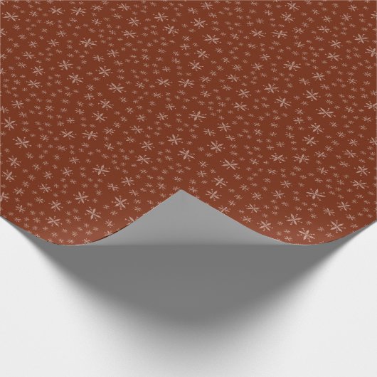 Modern Snowflake Pattern op Red Kerstmis Cadeaupapier (Hoek)