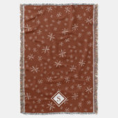 Modern Snowflake Pattern op Red Monogrammed Deken (Voorkant Verticaal)