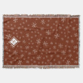 Modern Snowflake Pattern op Red Monogrammed Deken (Voorkant)