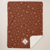 Modern Snowflake Pattern op Red Monogrammed Sherpa Deken (Voorkant)