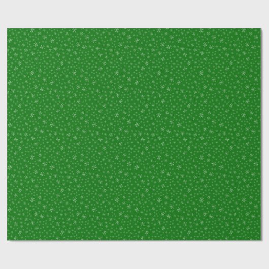Modern Snowflake Pattern over Groene Kerstmis Cadeaupapier (Vlak)