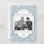 Modern Snowflake Prettige feestdagen Foto Feestdagenkaart (Voorkant)
