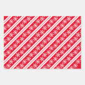Modern Snowflake Red en White voegen Monogram toe Inpakpapier Vel (Voorkant 3)