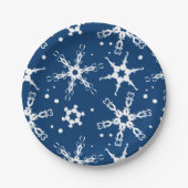 Modern Snowflake Winter Holiday Paper Bord (Voorkant)
