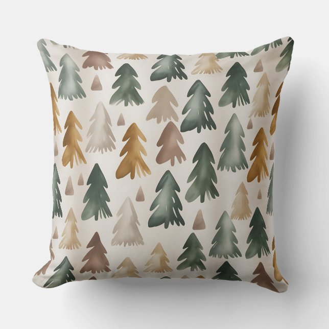 Modern Snowflake Winter Pillow – Neutral Kussen (Voorkant)