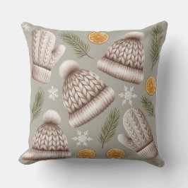 Modern Snowflake Winter Pillow – Neutral Kussen