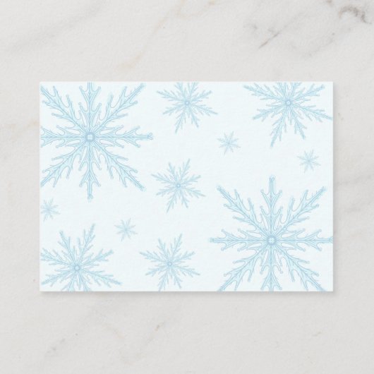 Modern Snowflakes Boy Baby Shower Book Request Informatiekaartje (Achterkant)