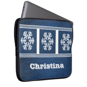 Modern Snowflakes Electronics Sleeve, blauw Laptop Sleeve
