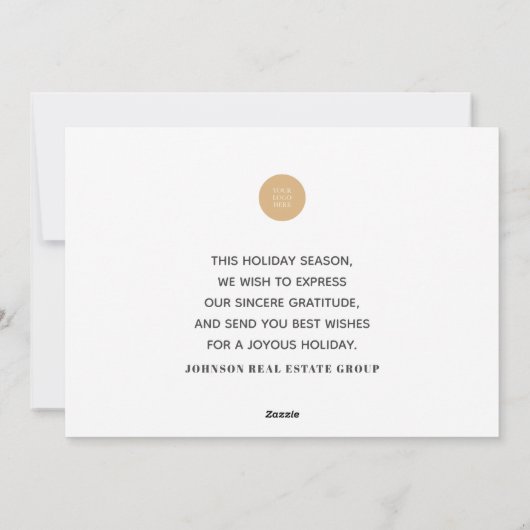 Modern Snowflakes Elegant Typografie Feestdagenkaart (Achterkant)