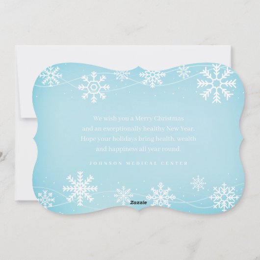 Modern Snowflakes | Gegroet van het medisch seizoe Feestdagenkaart (Achterkant)