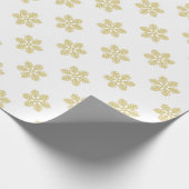 Modern Snowflakes | Goud en wit Cadeaupapier (Hoek)