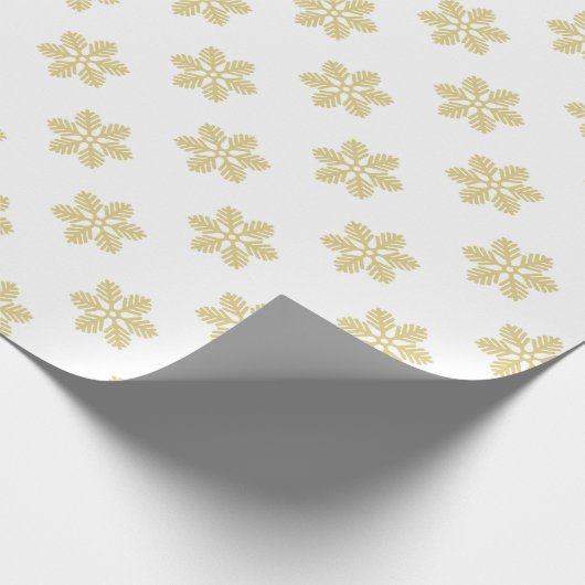 Modern Snowflakes | Goud en wit Cadeaupapier (Hoek)