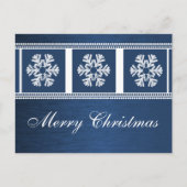Modern Snowflakes Holiday Briefkaart, Royal Blue Feestdagenkaart (Voorkant)