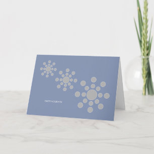 Modern Snowflakes Holiday Card - Blue/Silver Feestdagen Kaart