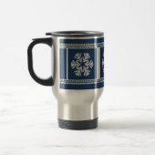 Modern Snowflakes Holiday Mok, Royal Blue Reisbeker (Links)