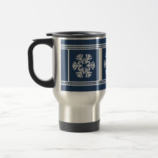 Modern Snowflakes Holiday Mok, Royal Blue Reisbeker (Links)
