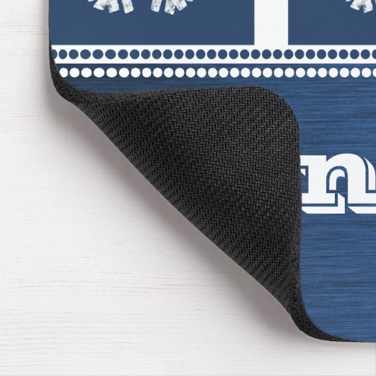 Modern Snowflakes Holiday Mousepad, Royal Blue Muismat (Hoek)