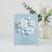 Modern Snowflakes kerst, bedrijfsmatige groet Briefkaart (Staand voorkant)