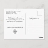 Modern Snowflakes kerst, bedrijfsmatige groet Briefkaart (Achterkant)