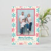 Modern Snowflakes kerstfoto Feestdagenkaart (Staand voorkant)