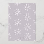 Modern Snowflakes kerstfoto Reële Folie Feestdagenkaart (Achterkant)